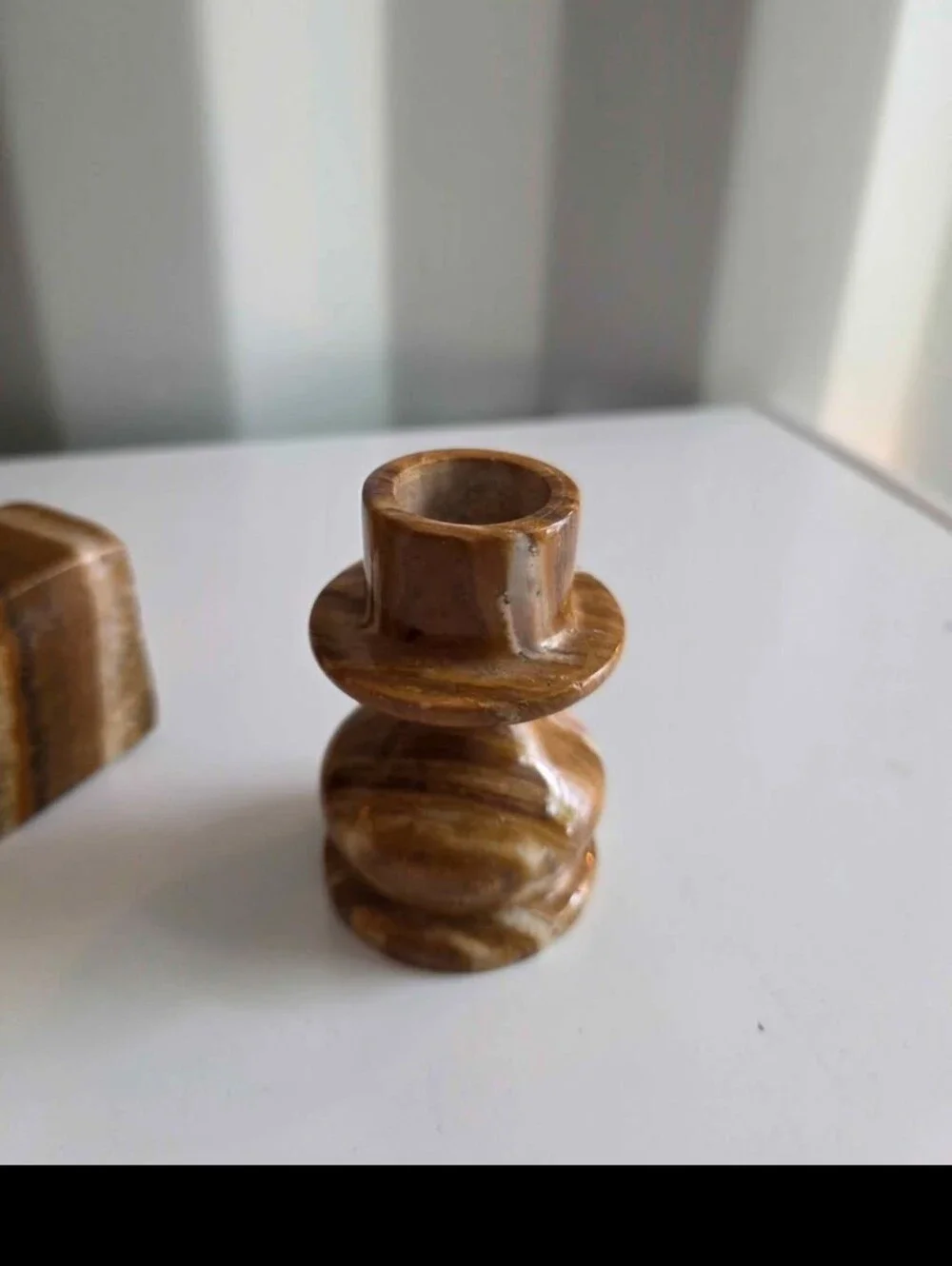 Vintage Onyx Owl, Candle Holder